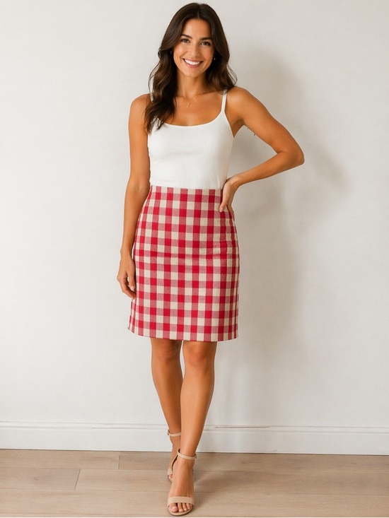 Tristan Dresses & Skirts - Tristan Pink and Cream Checkered Pencil Skirt
